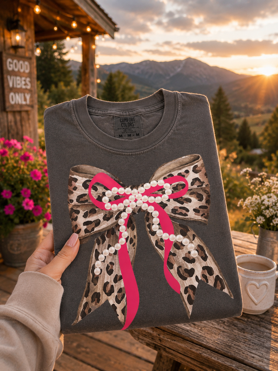 leopard pearl bow