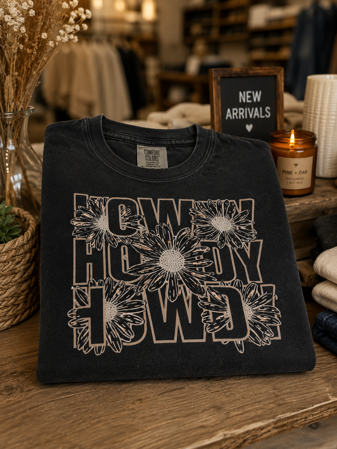 Howdy Flowers Beige Ink