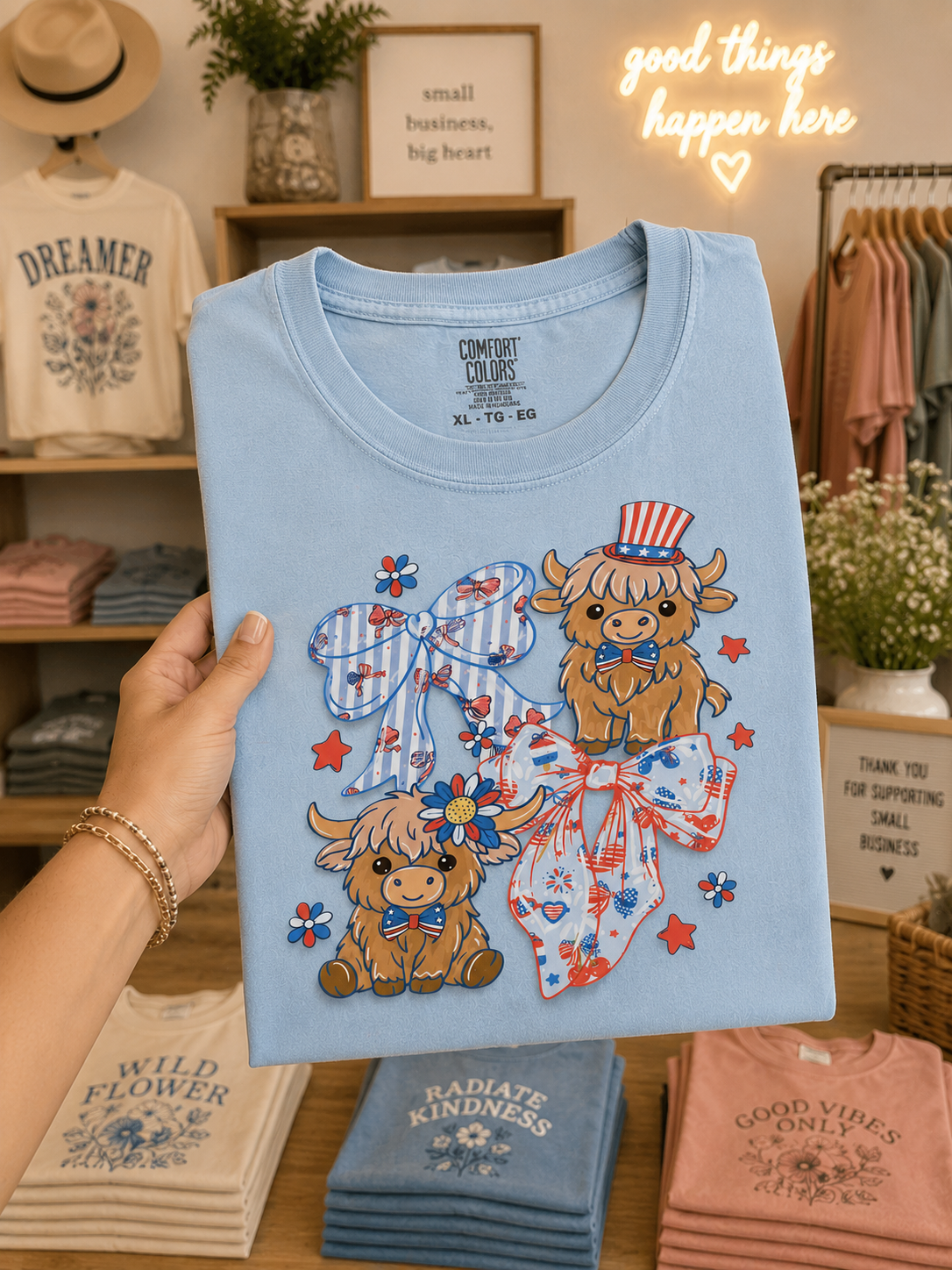 Patriotic Highland Cows