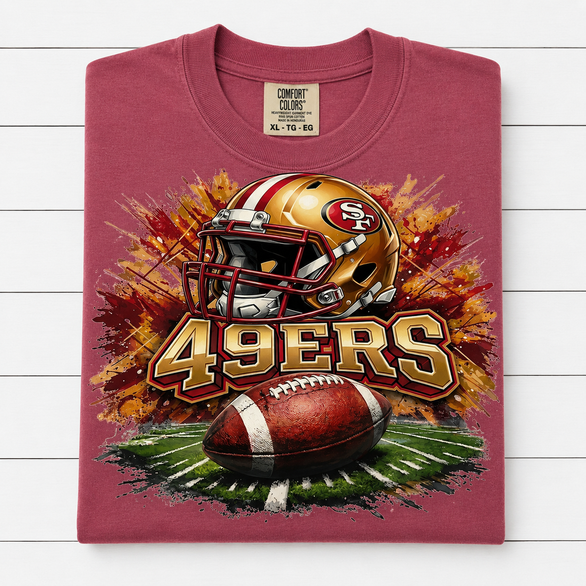 Red & Gold Football Splatter
