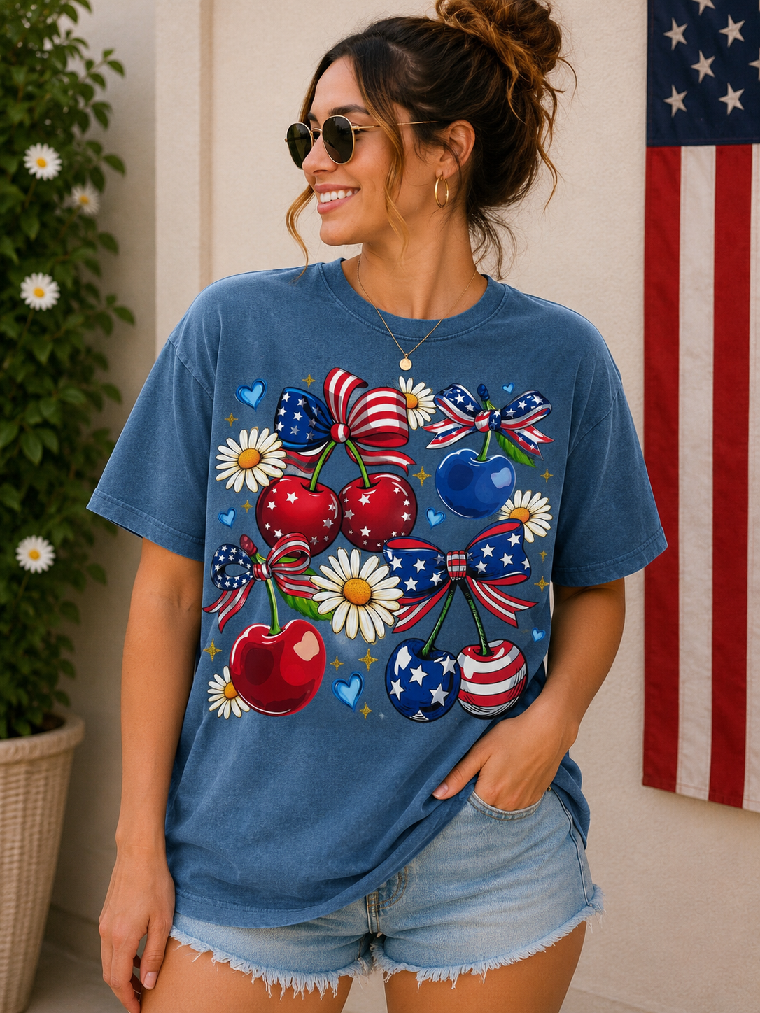 Americana Cherry Bow Coquette