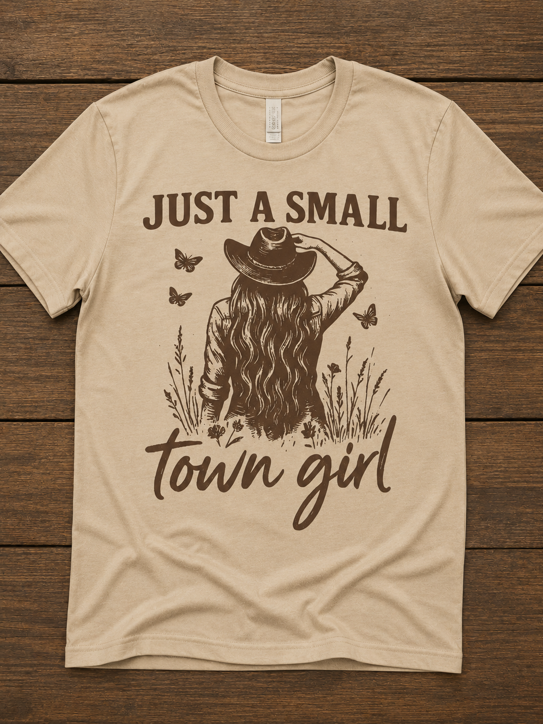 Just A Small Town Girl Brown Ink