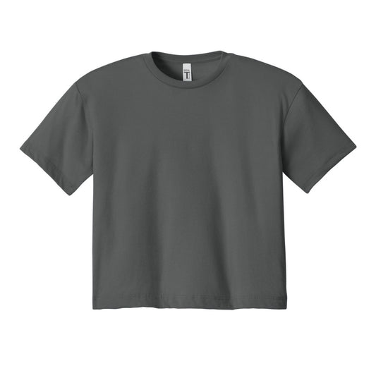 Relaxed Crop Tee - Dark Gray