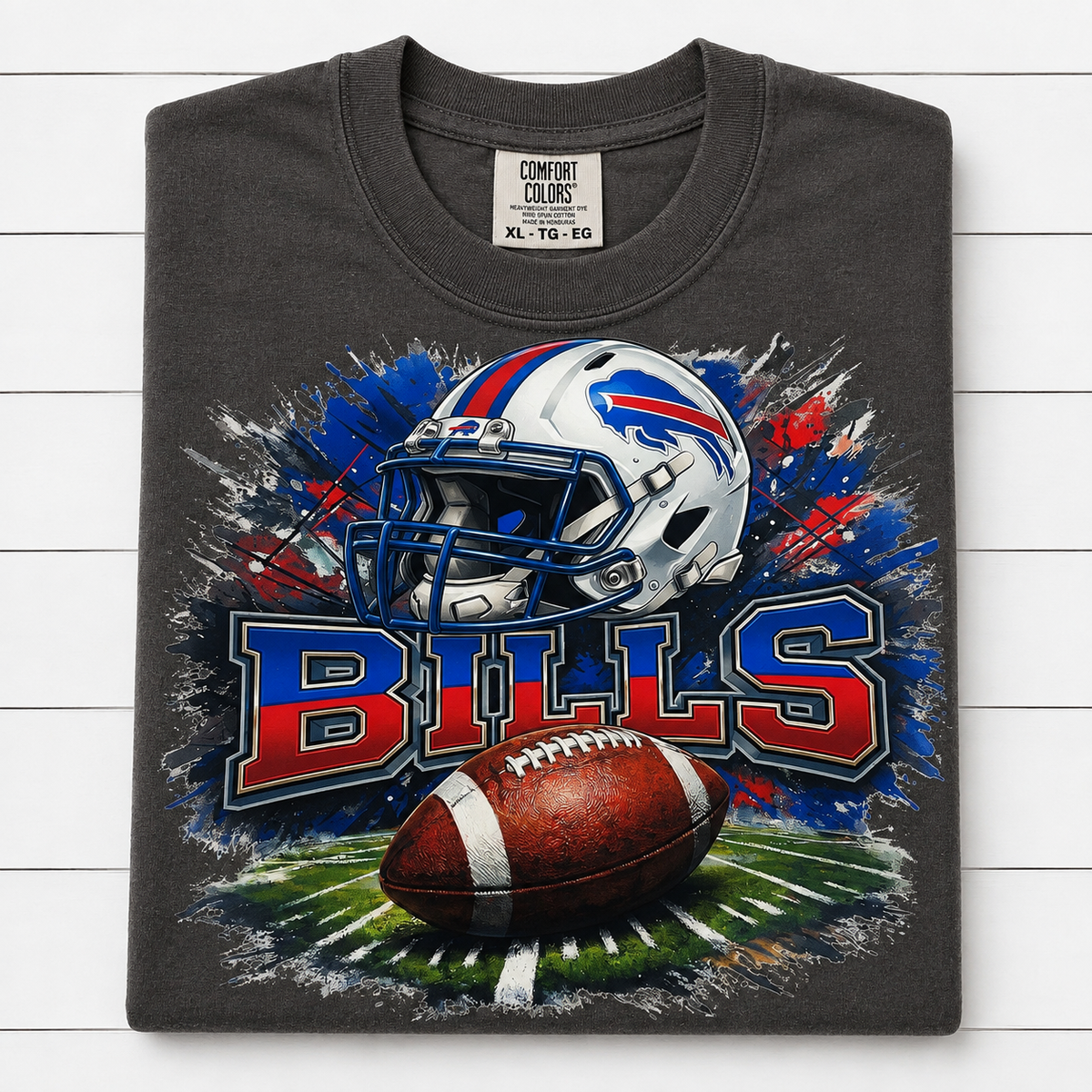 Blue & Red Football Splatter