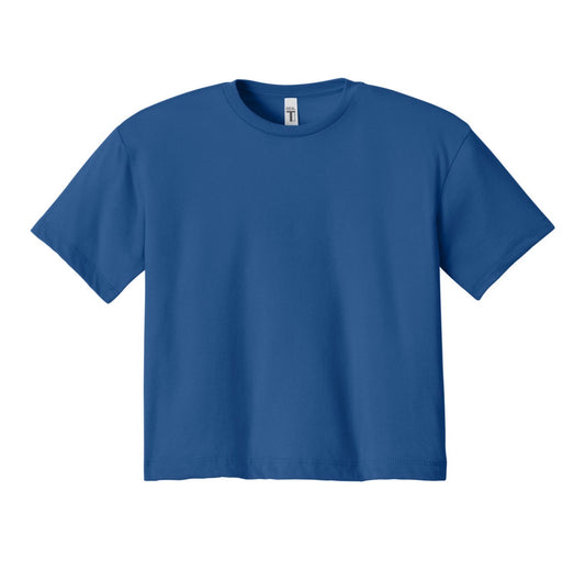Relaxed Crop Tee - Royal Blue