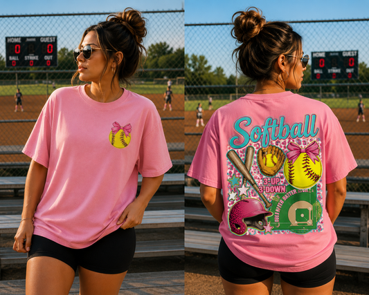 softball coquette w/ pocket print