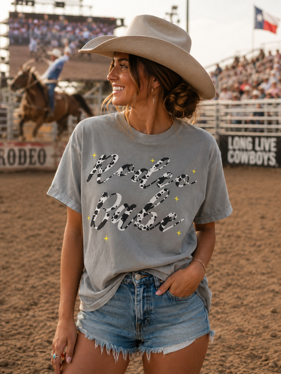 Rodeo Babe Cow Print