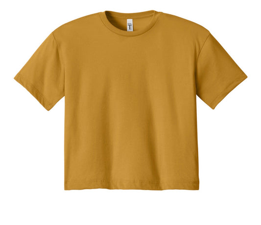 Relaxed Crop Tee - Antique Gold