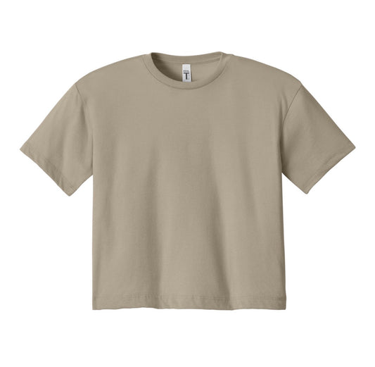 Relaxed Crop Tee - Tan