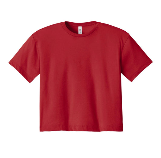 Relaxed Crop Tee - Red