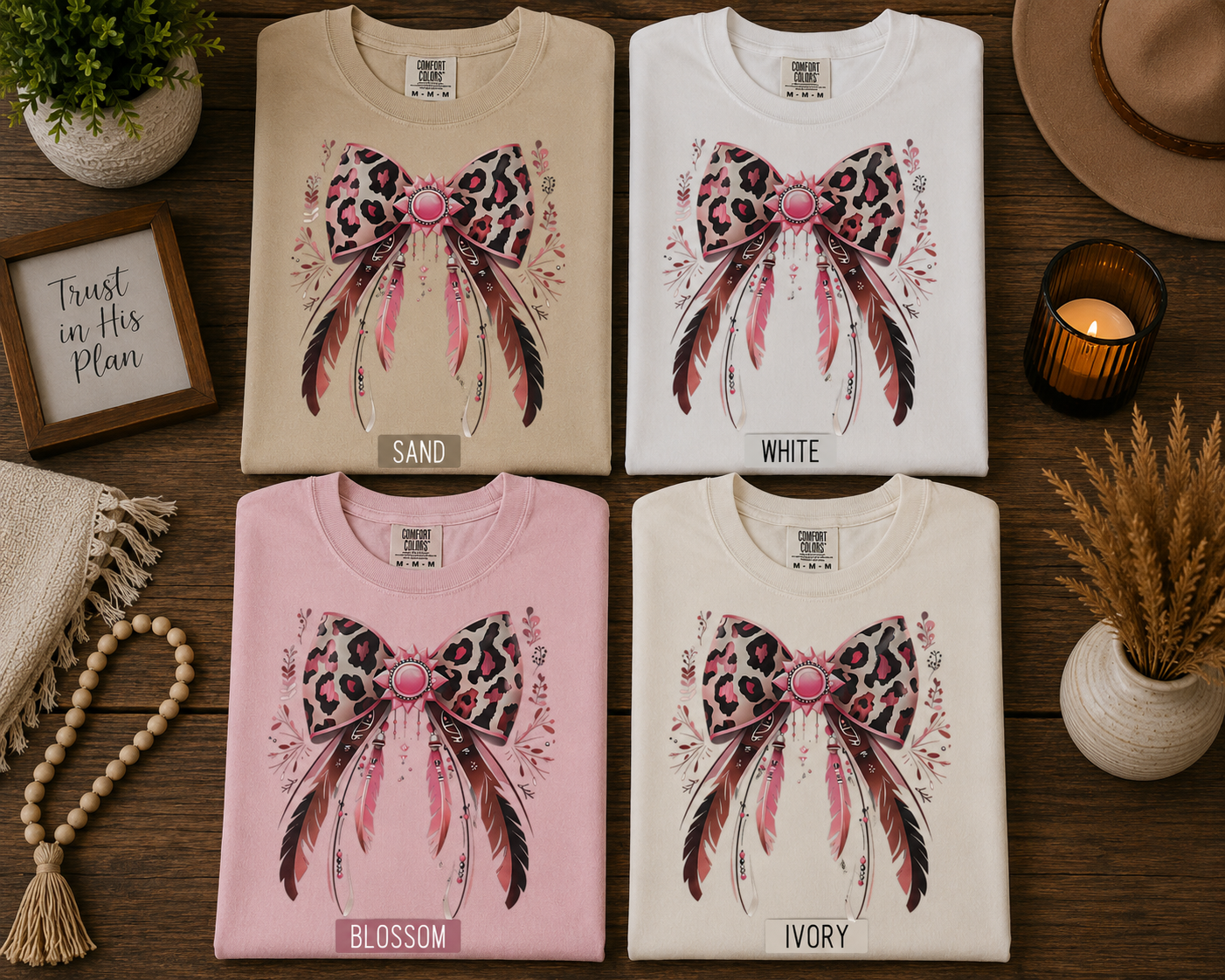 Feathered Leopard Print Bow