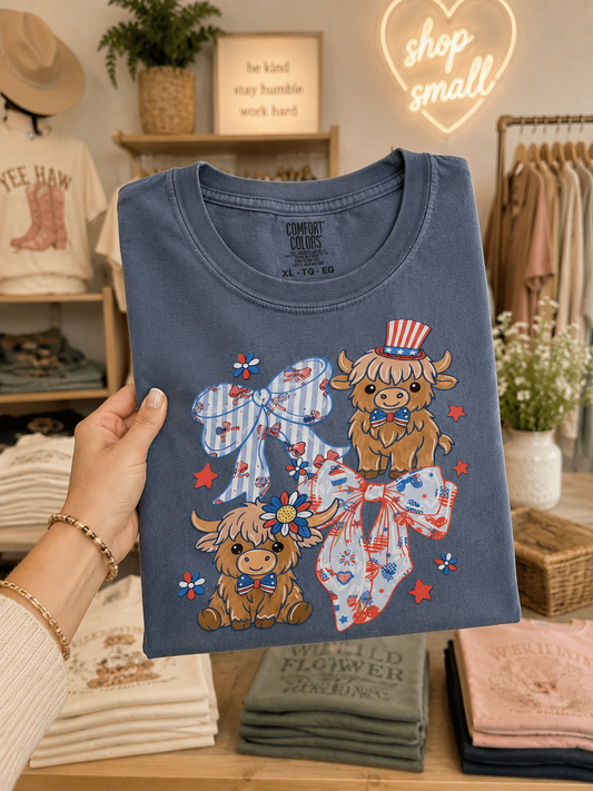 Patriotic Highland Cows