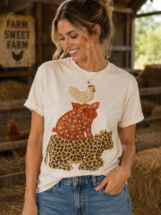 stacked farm animals
