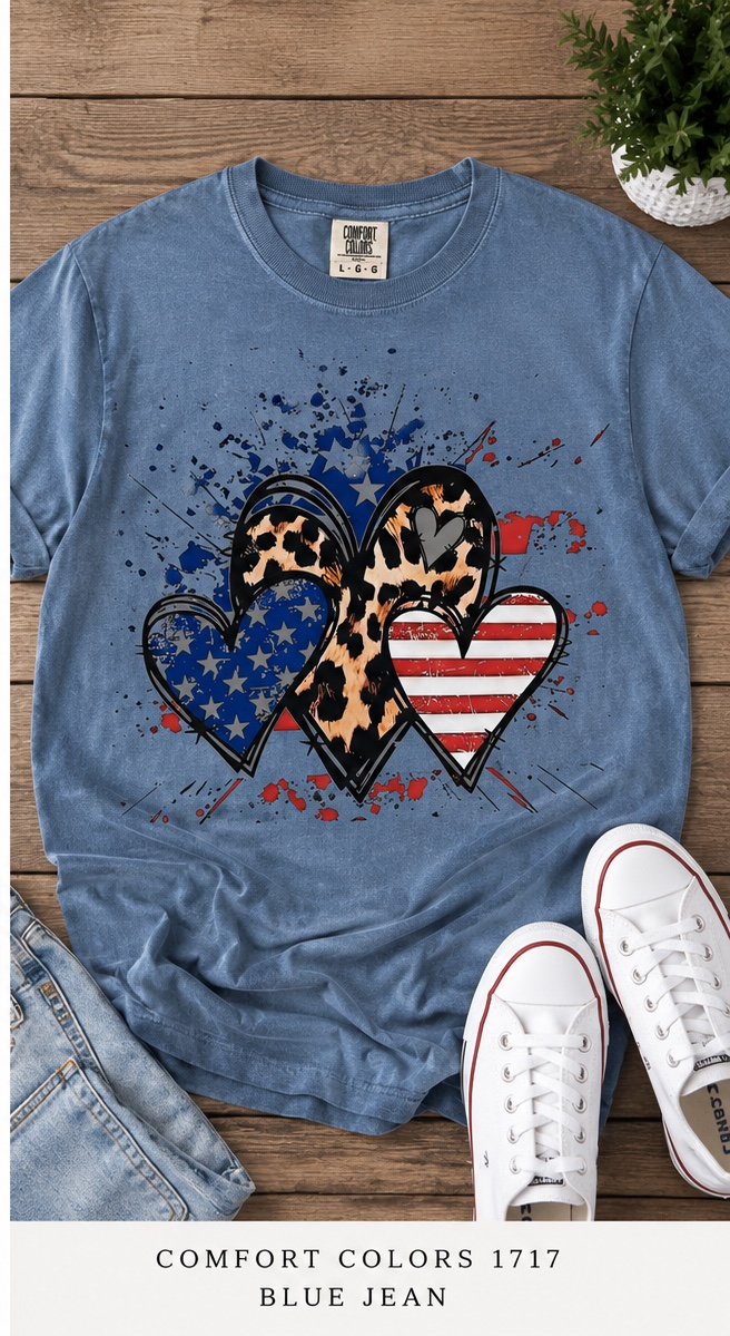 Patriotic Splatter Hearts