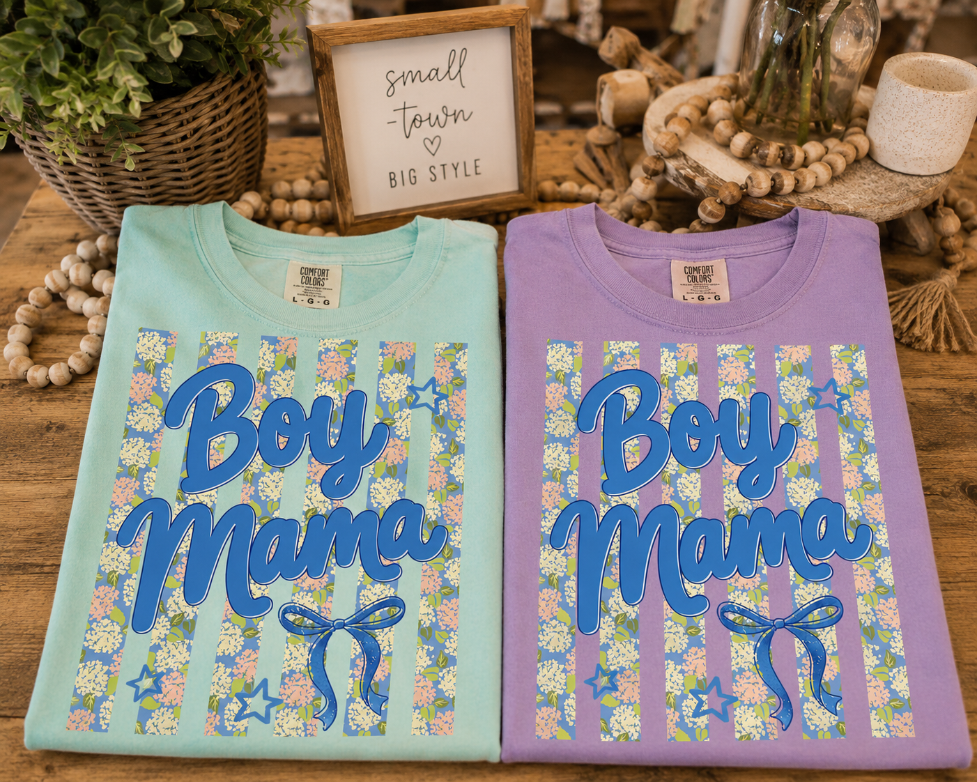 Floral Stripes Boy Mama