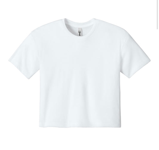 Relaxed Crop Tee - White