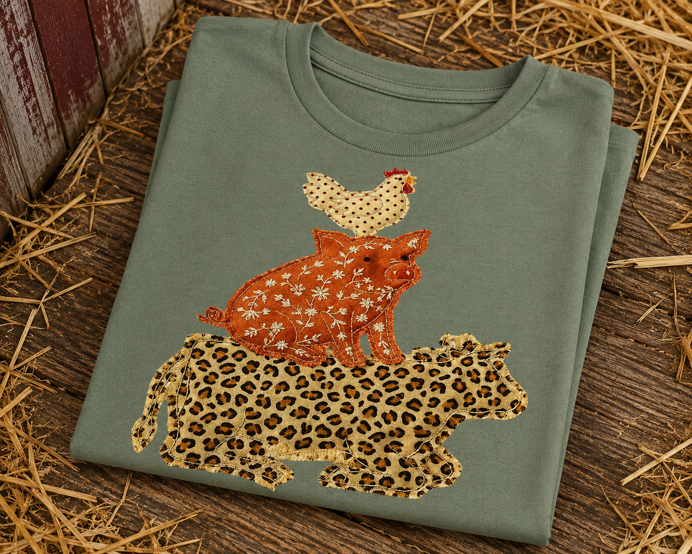 stacked farm animals