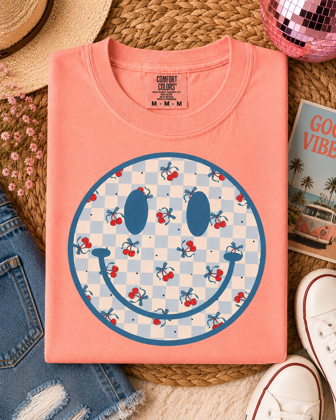 cherry checkered smiley