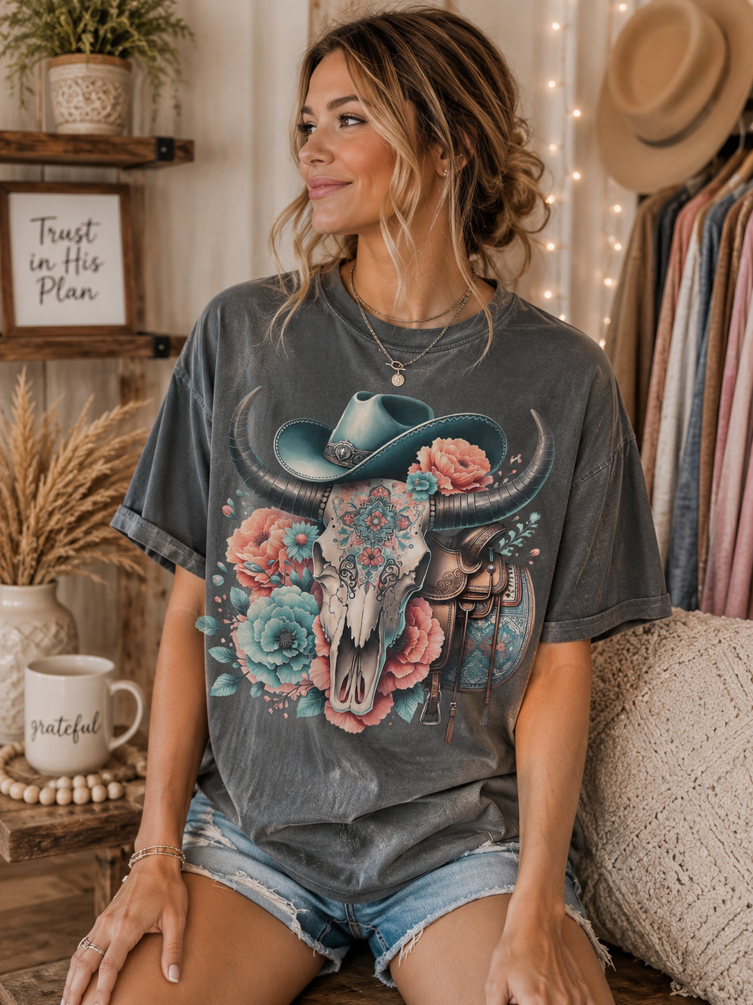 Cow Skull & Saddle