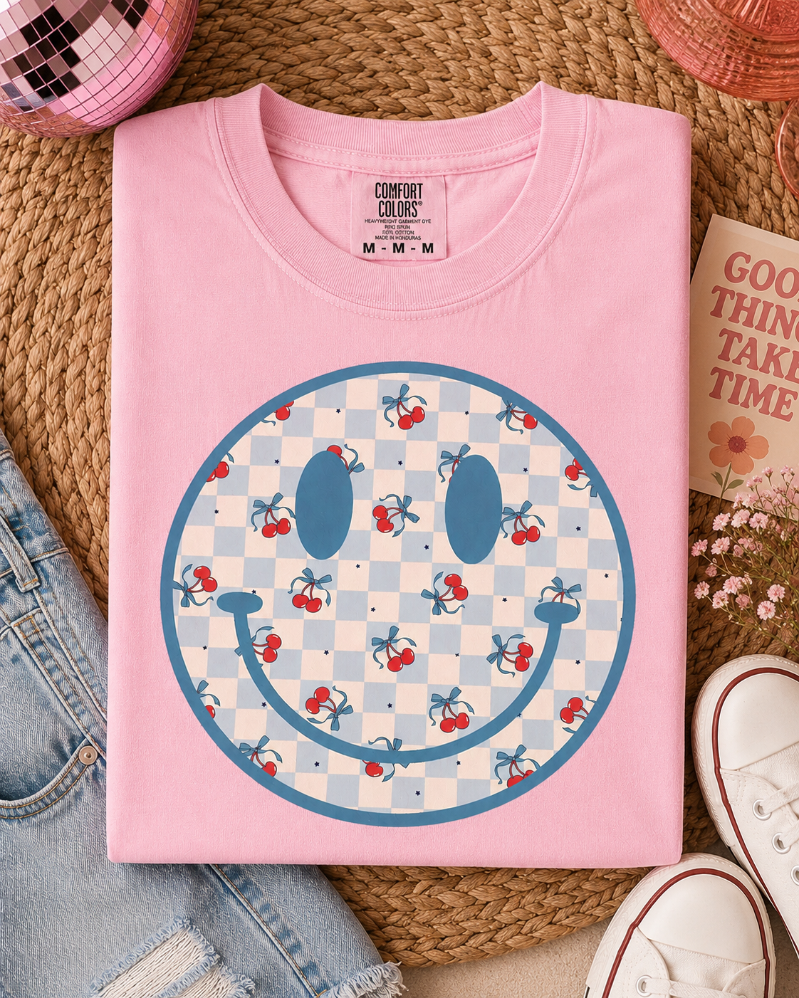 cherry checkered smiley