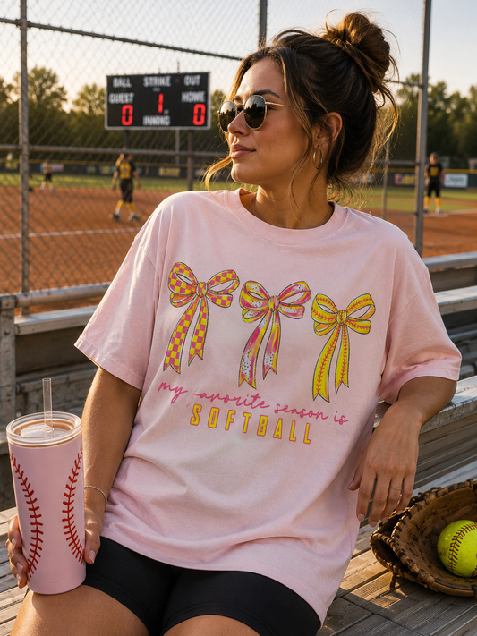 my favorite season is softball bows