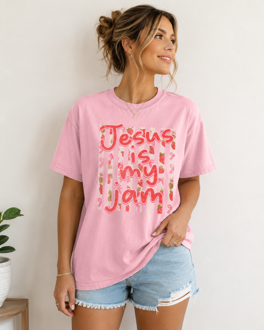 Jesus Is My Jam Strawberry & Stripes