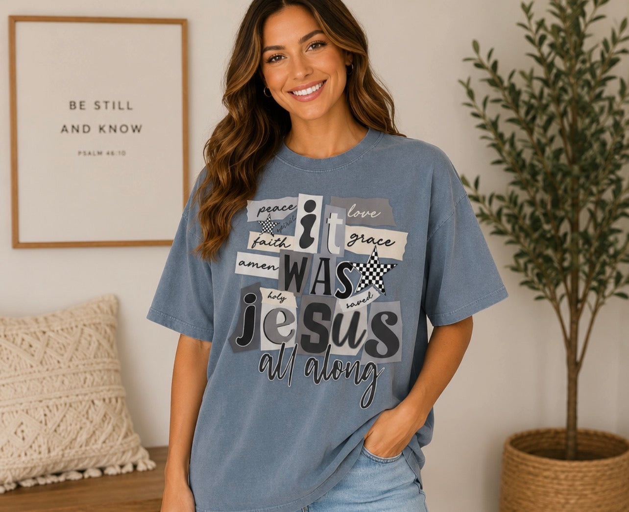 It Was Jesus All Along Checkered Stars
