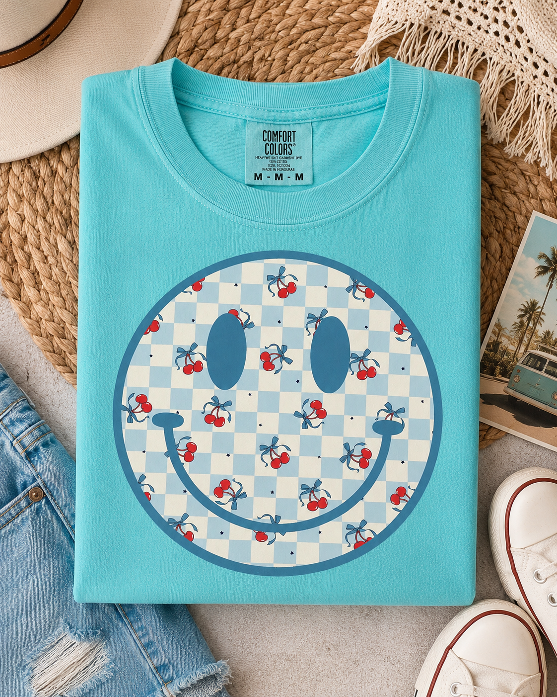 cherry checkered smiley