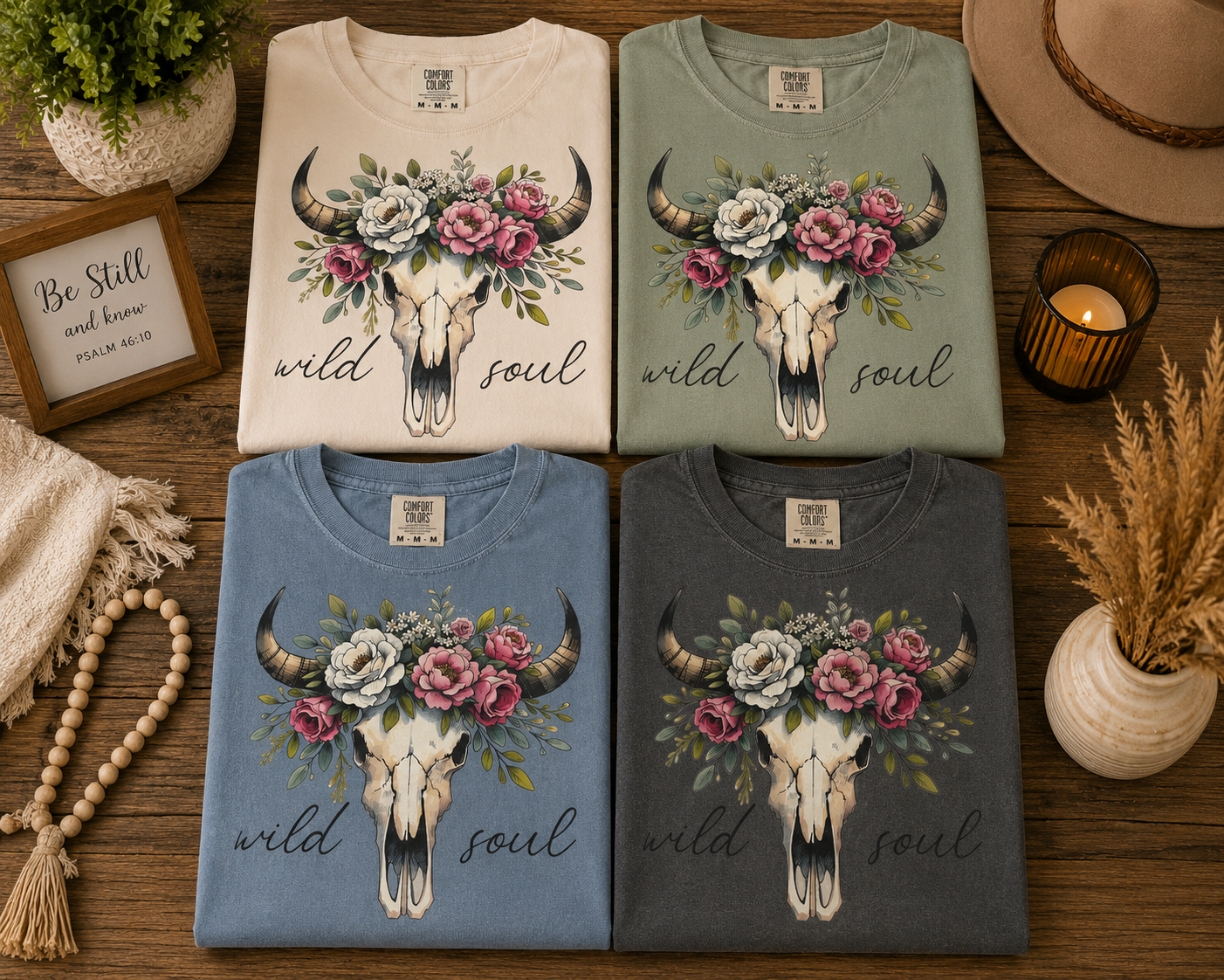 Floral Wild Soul Cow Skull