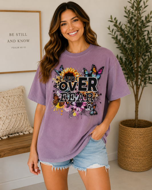 Faith over Fear Floral & Butterflies