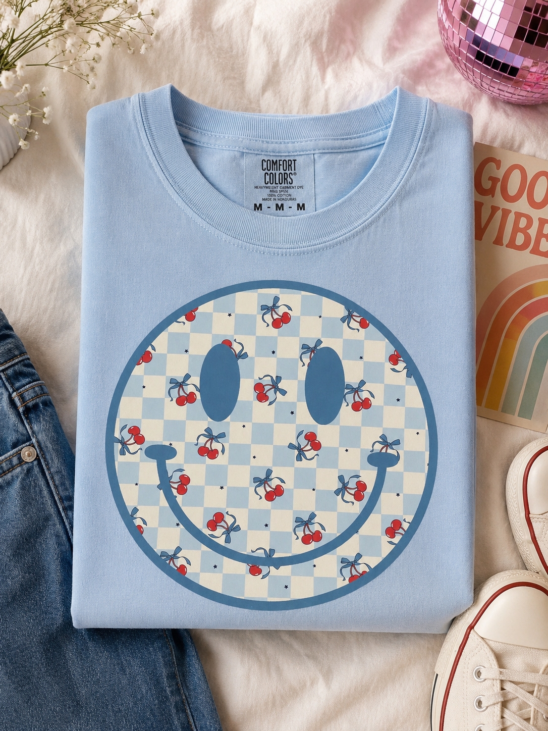cherry checkered smiley