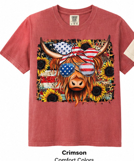 Sunflower Patriotic Cow