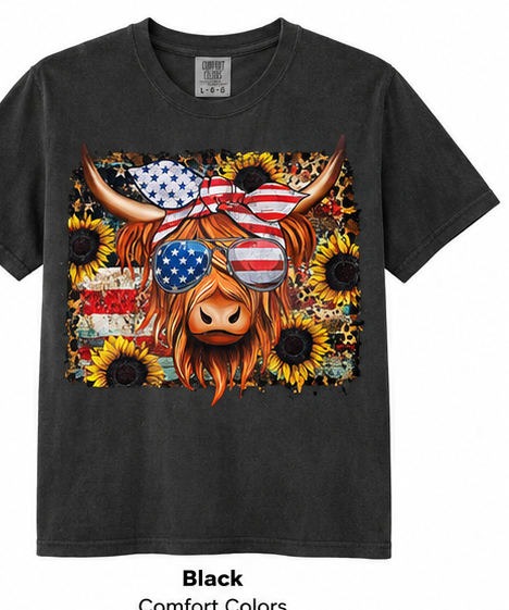 Sunflower Patriotic Cow