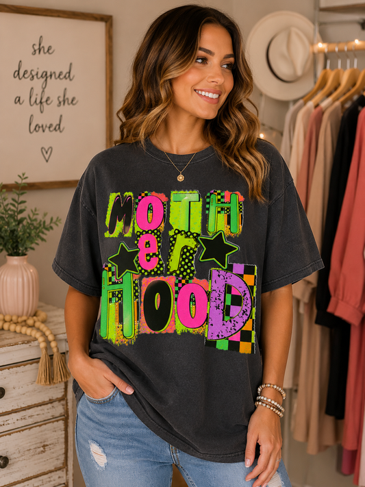 neon motherhood with real glitter