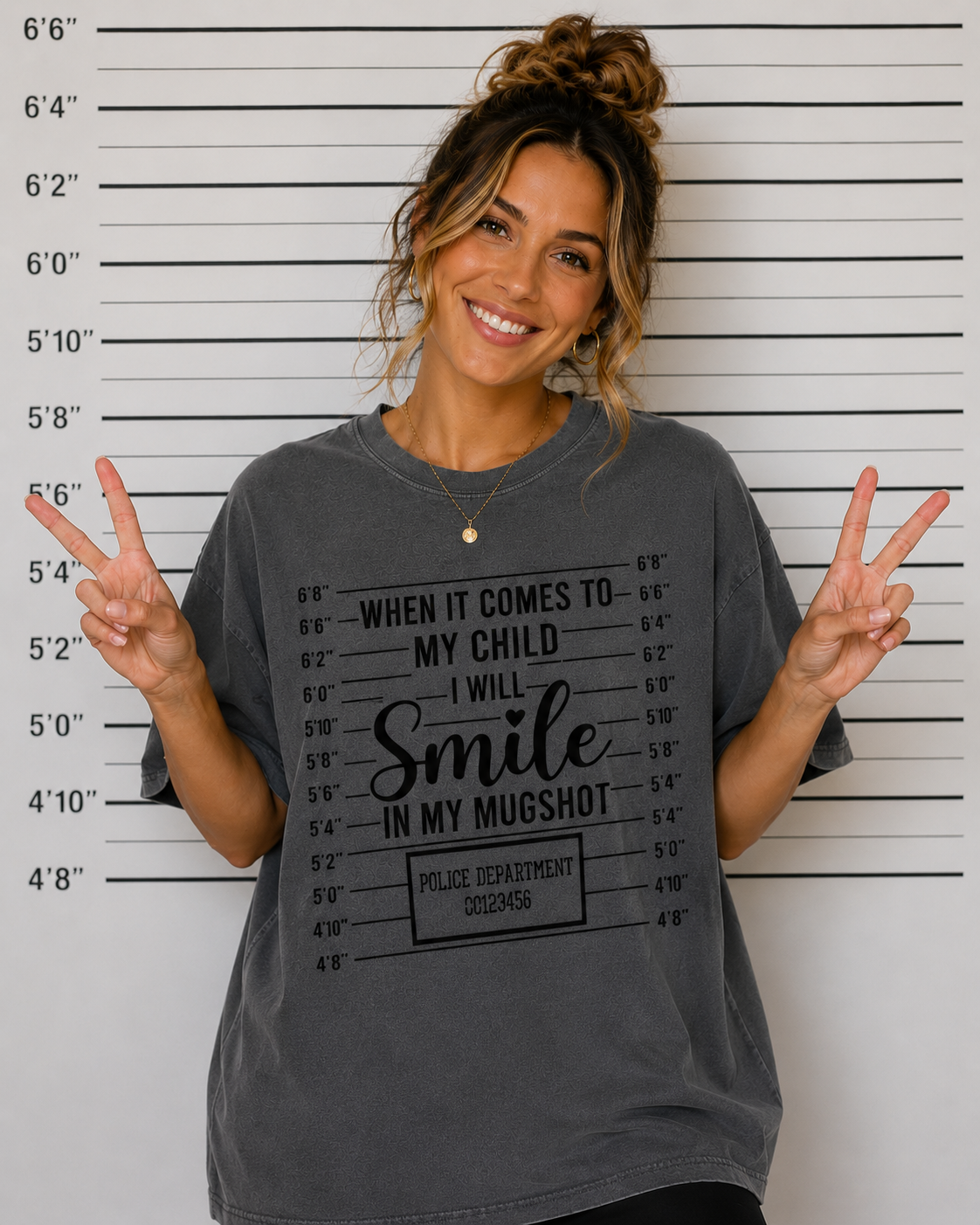 when it comes to my child, I will smile in my mugshot
