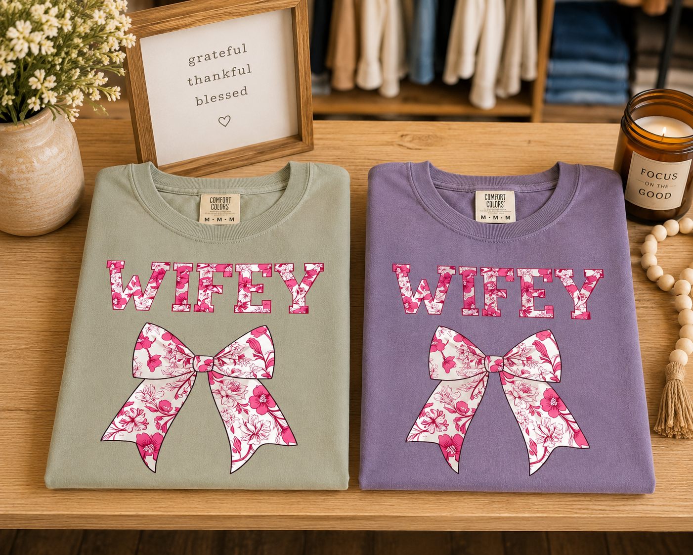floral wifey bow