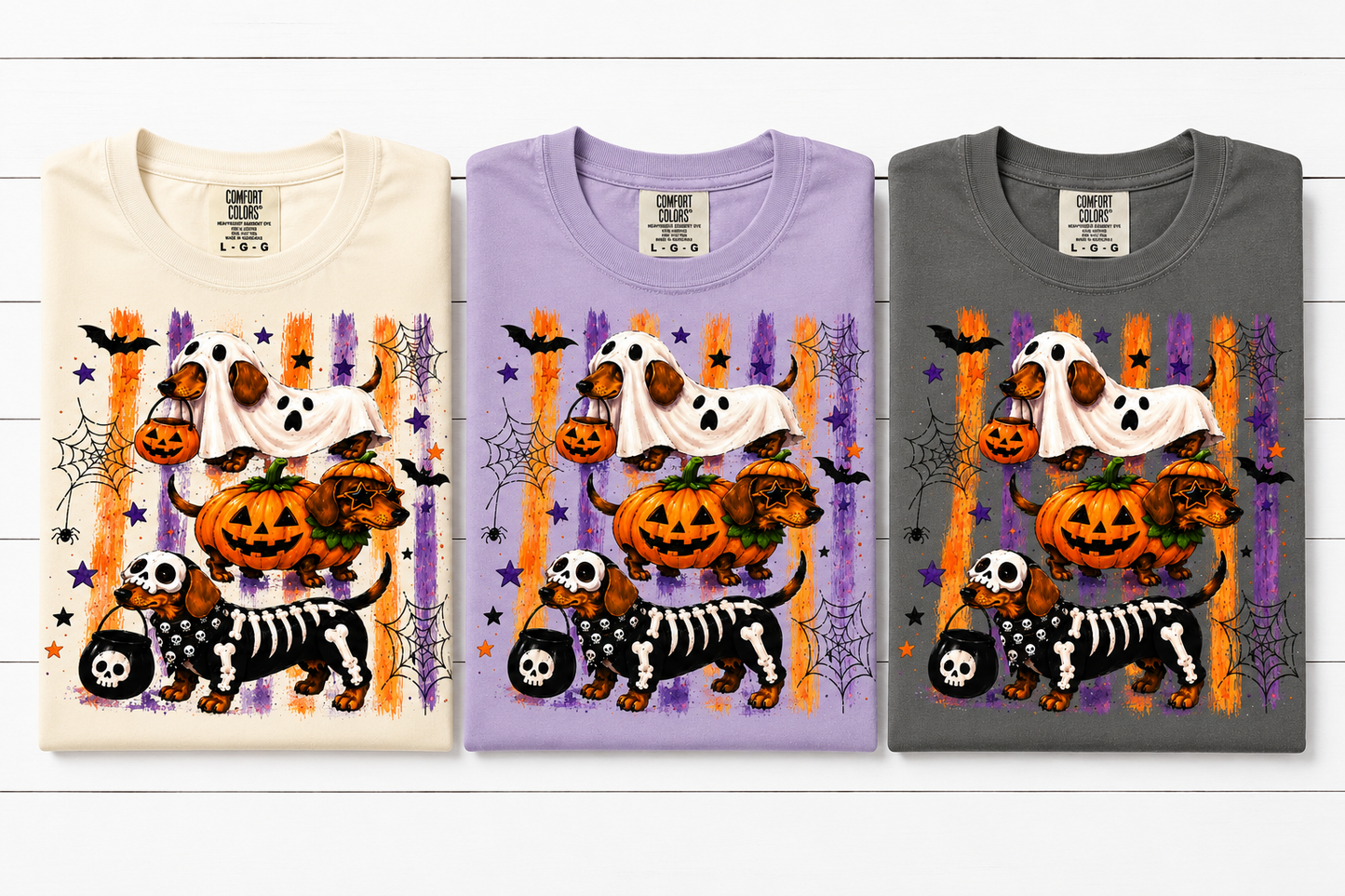 Spooky Dachshund Trio